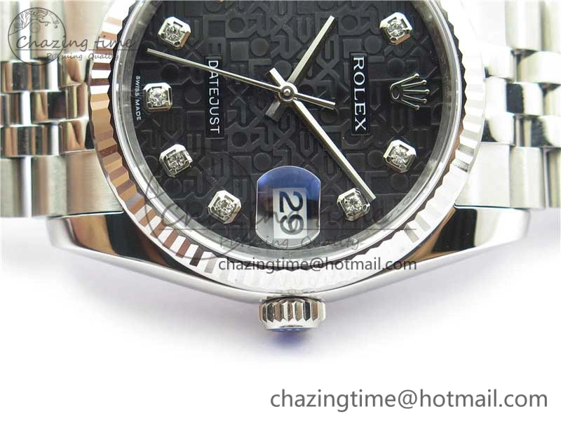 Unisex Datejust 36mm 116234 904L SS DJF 1:1 Best Edition Black Dial Diam Markers On SS Jubilee Bracelet A 10471