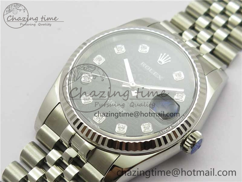 Unisex Datejust 36mm 116234 904L SS DJF 1:1 Best Edition Black Dial Diam Markers On SS Jubilee Bracelet A 10471