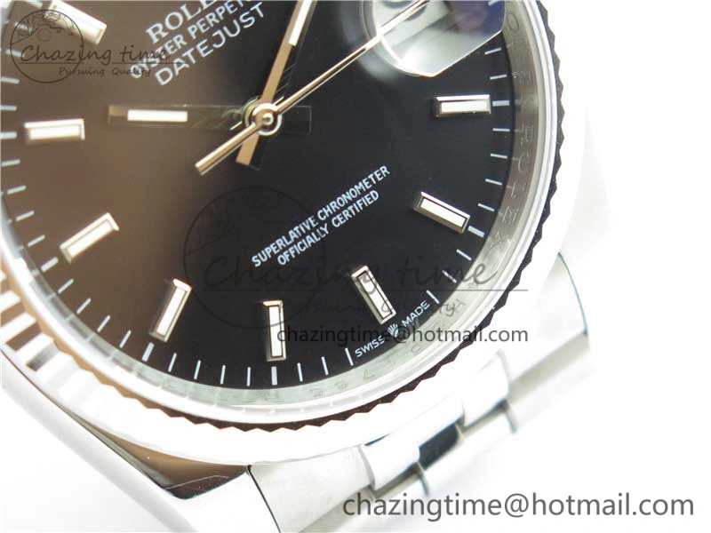 Soft Datejust 36mm 116234 904L SS DJF 1:1 Best Edition Black Dial Sticks Markers On SS Jubilee Bracelet A 10478