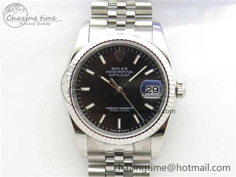 Soft Datejust 36mm 116234 904L SS DJF 1:1 Best Edition Black Dial Sticks Markers On SS Jubilee Bracelet A 10478