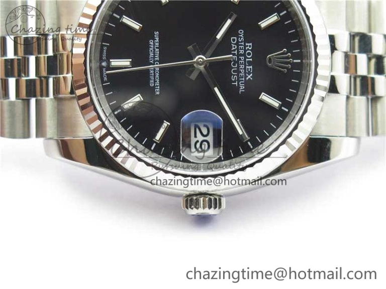 Soft Datejust 36mm 116234 904L SS DJF 1:1 Best Edition Black Dial Sticks Markers On SS Jubilee Bracelet A 10478