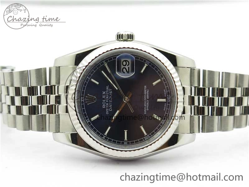 Datejust 36mm 116234 904L SS DJF 1:1 Best Edition Blue Dial Sticks Markers On SS Jubilee Bracelet A OnTrend 10479