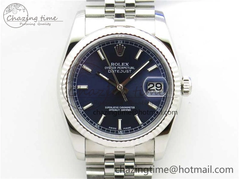 Datejust 36mm 116234 904L SS DJF 1:1 Best Edition Blue Dial Sticks Markers On SS Jubilee Bracelet A OnTrend 10479