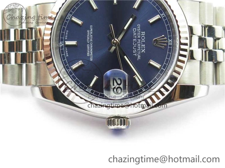 Datejust 36mm 116234 904L SS DJF 1:1 Best Edition Blue Dial Sticks Markers On SS Jubilee Bracelet A OnTrend 10479