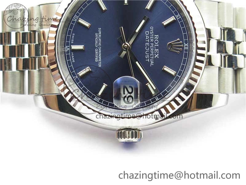 Datejust 36mm 116234 904L SS DJF 1:1 Best Edition Blue Dial Sticks Markers On SS Jubilee Bracelet A OnTrend 10479