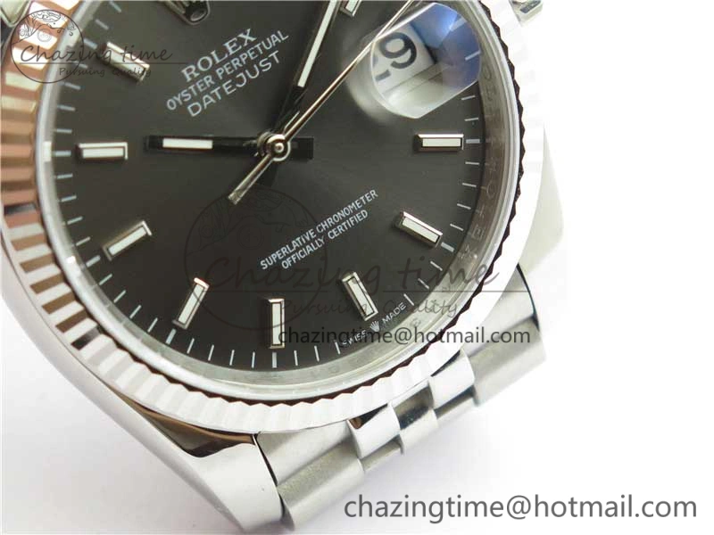 Datejust 36mm 116234 904L SS DJF 1:1 Best Edition Gray Dial Sticks Markers On SS Jubilee Bracelet A QuickDry 2933