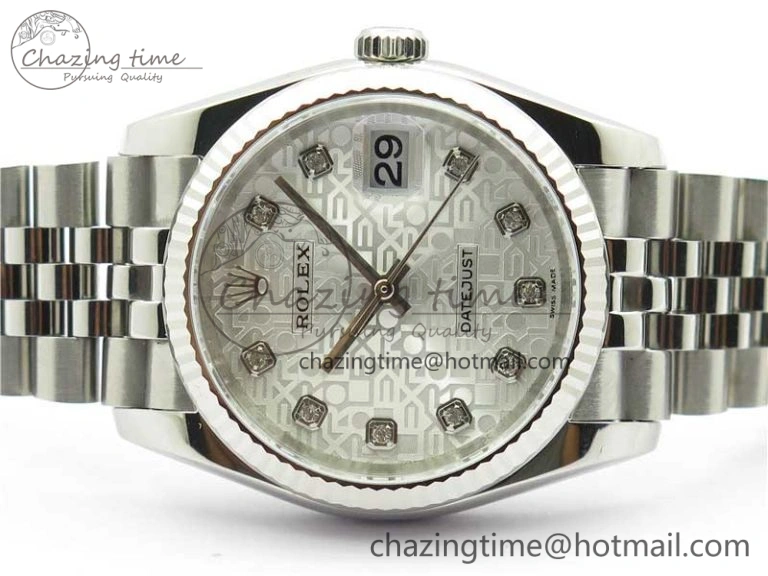 SmoothTexture Datejust 36mm 116234 904L SS DJF 1:1 Best Edition Silver Dial Diam Markers On SS Jubilee Bracelet A 2931