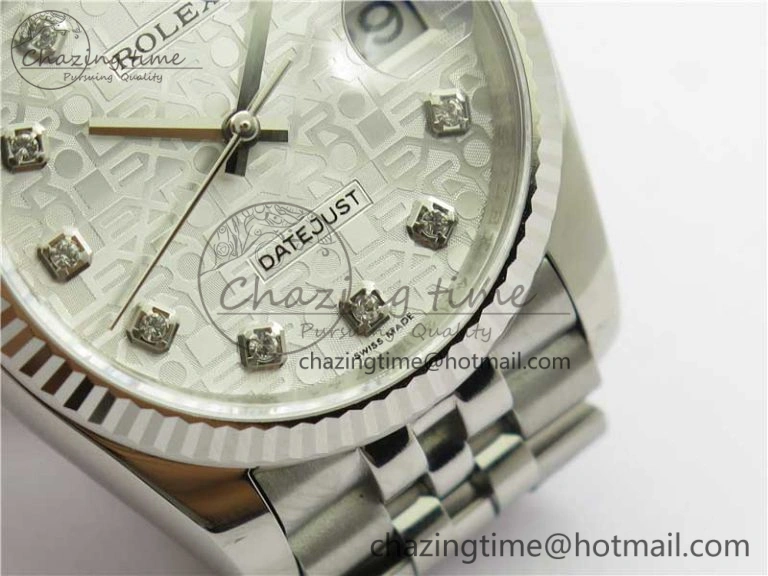 SmoothTexture Datejust 36mm 116234 904L SS DJF 1:1 Best Edition Silver Dial Diam Markers On SS Jubilee Bracelet A 2931