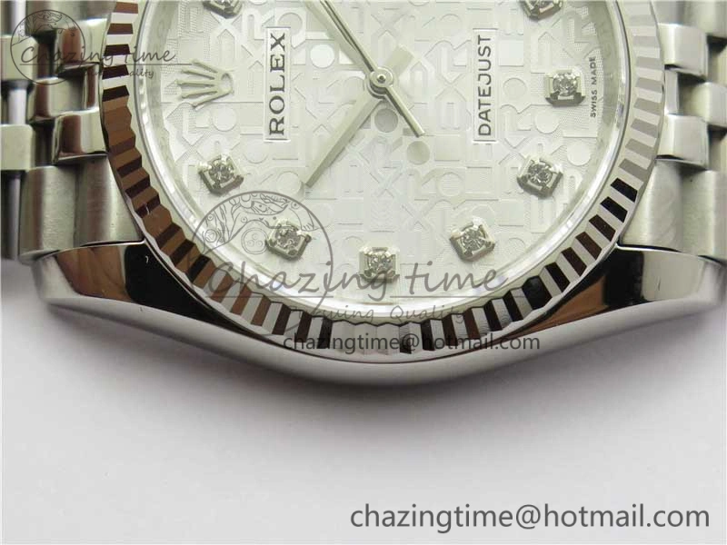 SmoothTexture Datejust 36mm 116234 904L SS DJF 1:1 Best Edition Silver Dial Diam Markers On SS Jubilee Bracelet A 2931