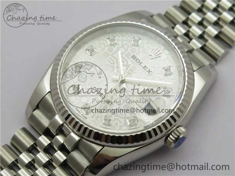 SmoothTexture Datejust 36mm 116234 904L SS DJF 1:1 Best Edition Silver Dial Diam Markers On SS Jubilee Bracelet A 2931