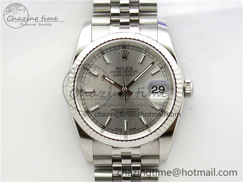 Datejust 36mm 116234 904L SS DJF 1:1 Best Edition Silver Dial Sticks Markers On SS Jubilee Bracelet A Timeless 10473
