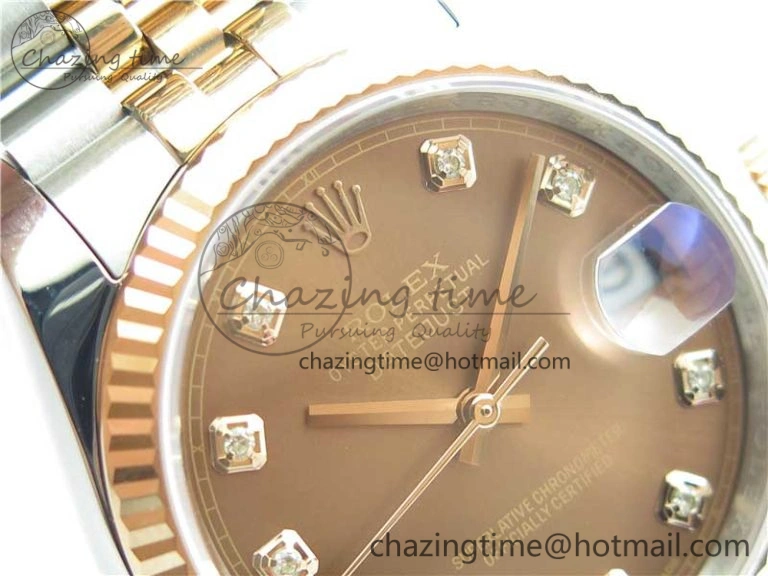 DailyWear Datejust 36mm 116234 904L SS RG DJF 1:1 Best Edition Brown Dial Diam Markers On SS RG Jubilee Bracelet A 10468