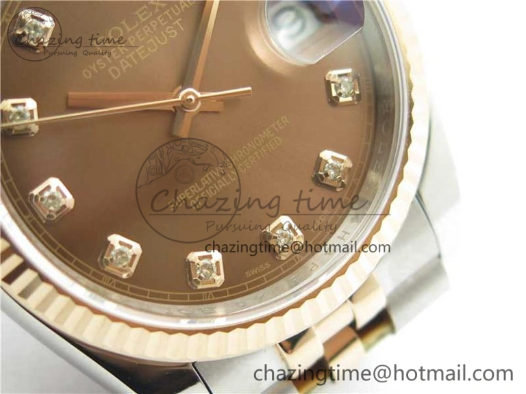 DailyWear Datejust 36mm 116234 904L SS RG DJF 1:1 Best Edition Brown Dial Diam Markers On SS RG Jubilee Bracelet A 10468