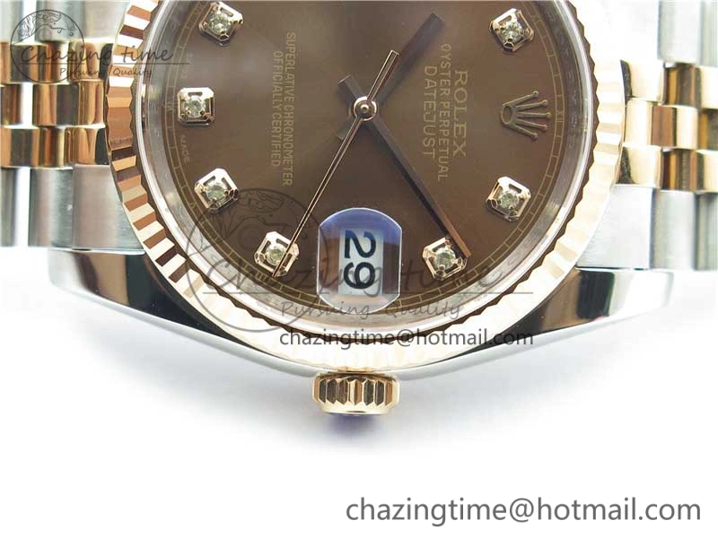 DailyWear Datejust 36mm 116234 904L SS RG DJF 1:1 Best Edition Brown Dial Diam Markers On SS RG Jubilee Bracelet A 10468