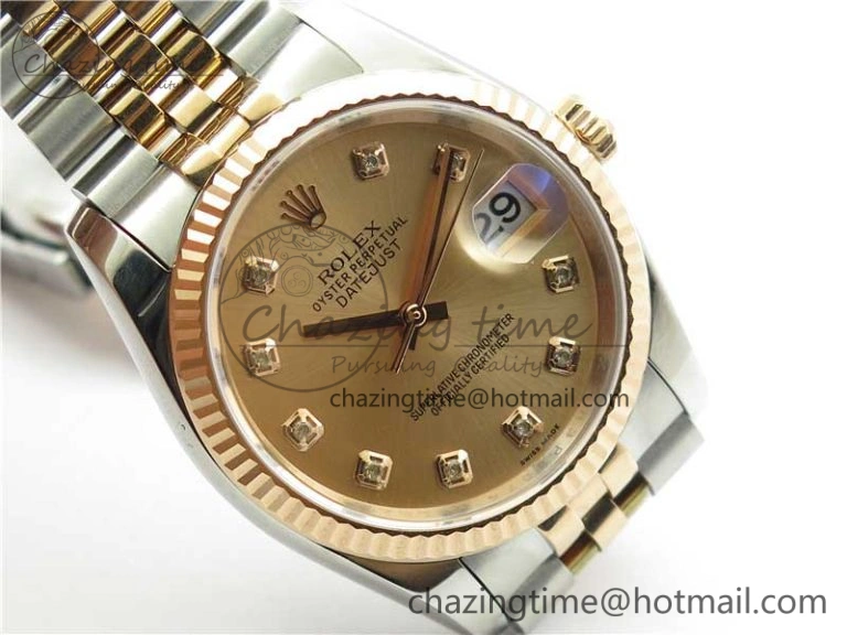 Datejust 36mm 116234 904L SS RG DJF 1:1 Best Edition RG Dial Diam Markers On SS RG Jubilee Bracelet A Sleek 2930