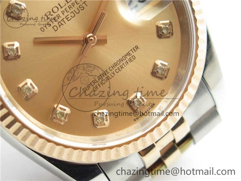 Datejust 36mm 116234 904L SS RG DJF 1:1 Best Edition RG Dial Diam Markers On SS RG Jubilee Bracelet A Sleek 2930