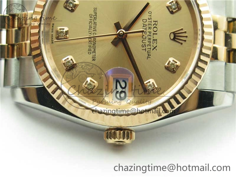 Datejust 36mm 116234 904L SS RG DJF 1:1 Best Edition RG Dial Diam Markers On SS RG Jubilee Bracelet A Sleek 2930