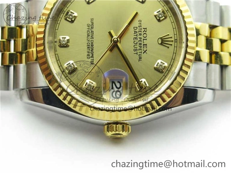 Datejust 36mm 116234 904L SS YG DJF 1:1 Best Edition Yellow Dial Diam Markers On SS YG Jubilee Bracelet A Packable 2927