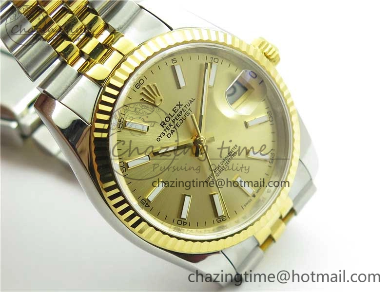 Datejust 36mm 116234 904L SS YG DJF 1:1 Best Edition Yellow Dial Stick Markers On SS YG Jubilee Bracelet A Reliable 10470