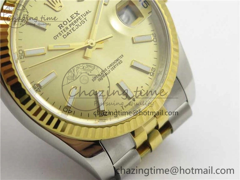 Datejust 36mm 116234 904L SS YG DJF 1:1 Best Edition Yellow Dial Stick Markers On SS YG Jubilee Bracelet A Reliable 10470