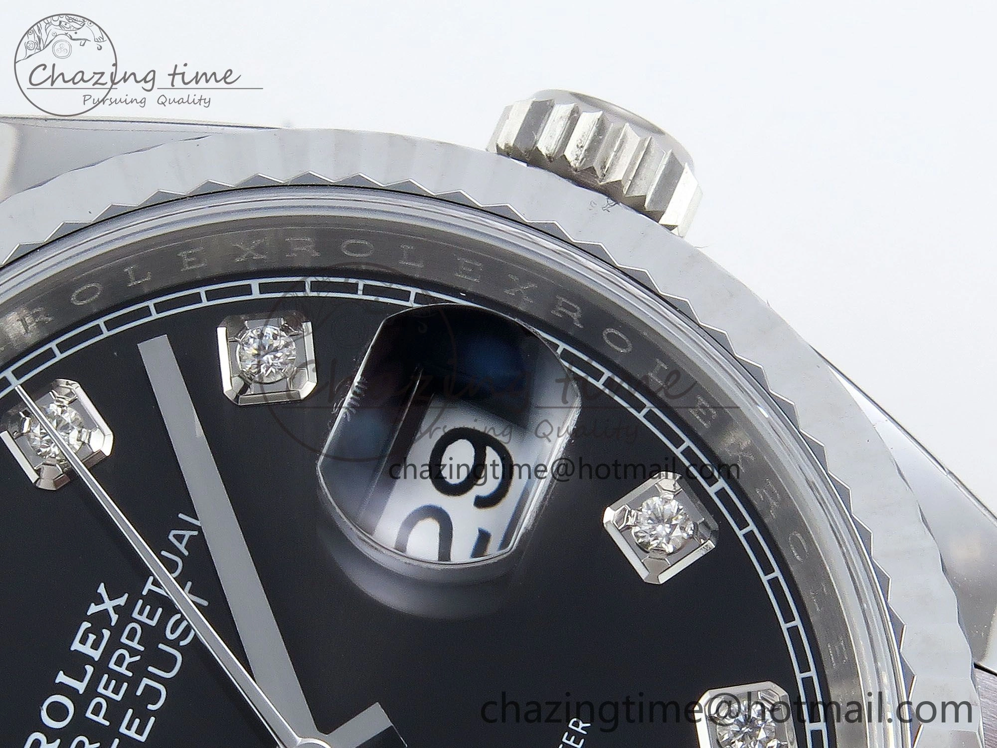 Chic Datejust 36mm 126234 904L Steel HGF 1:1 Best Edition Black Diamonds Dial on SS Bracelet VR 1479