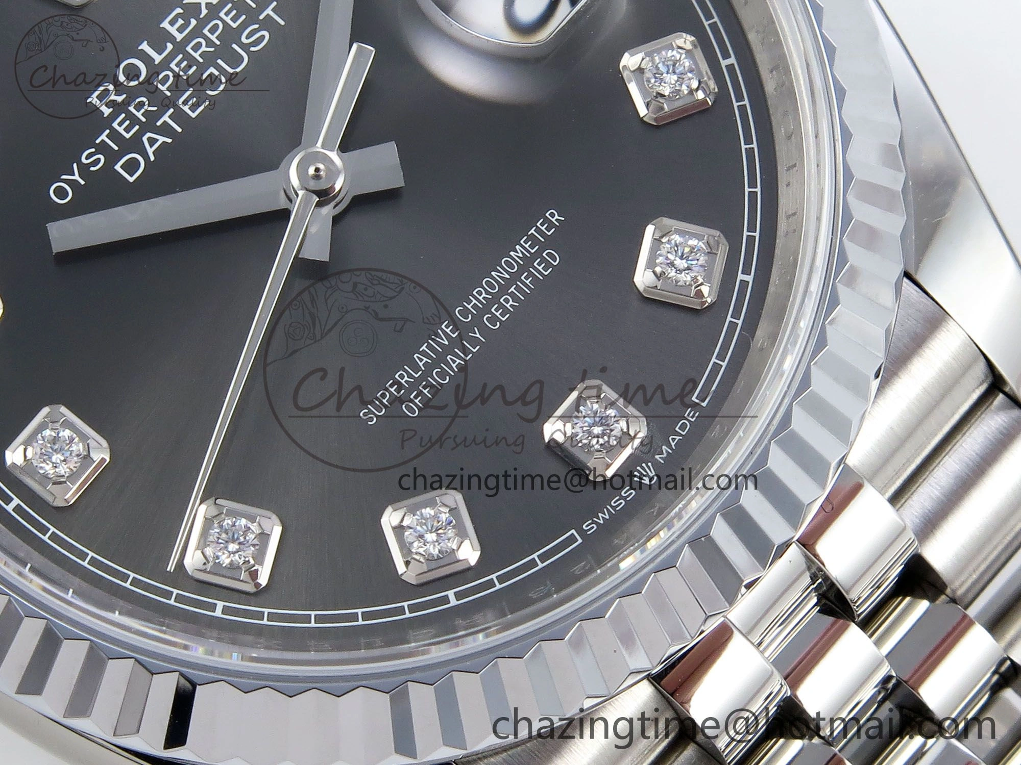 Youthful Datejust 36mm 126234 904L Steel HGF 1:1 Best Edition Gray Diamonds Dial on SS Bracelet VR 1481