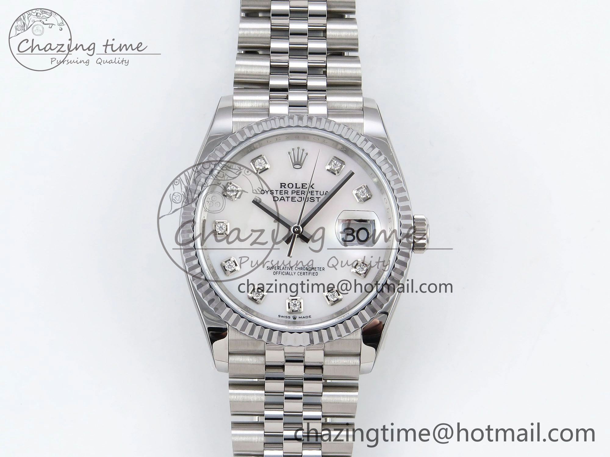 UrbanStyle Datejust 36mm 126234 904L Steel HGF 1:1 Best Edition White Mop Dial on SS Bracelet VR 1475