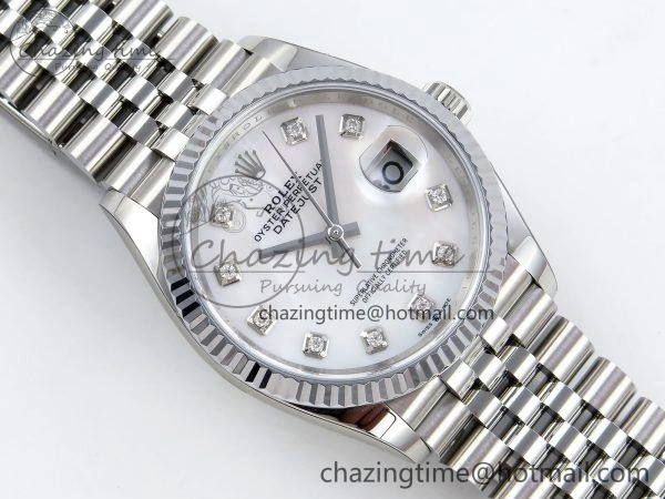 UrbanStyle Datejust 36mm 126234 904L Steel HGF 1:1 Best Edition White Mop Dial on SS Bracelet VR 1475