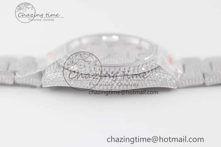 Supportive Datejust 41 SS Full Diamonds TWF 1:1 Best Edition Arabic Markers Dial on Bracelet A 2395