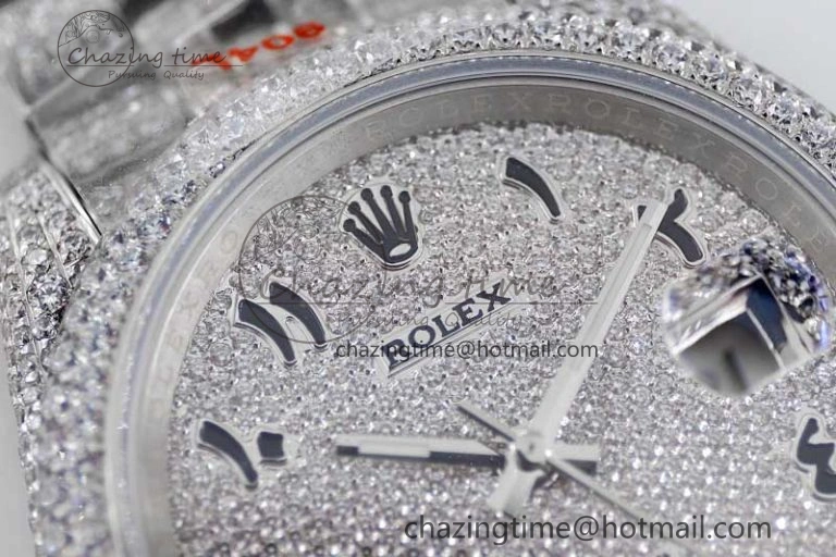 Datejust 41 SS Full Diamonds TWF 1:1 Best Edition Arabic Markers Dial on Jubilee Bracelet A ZeroBulk 2390