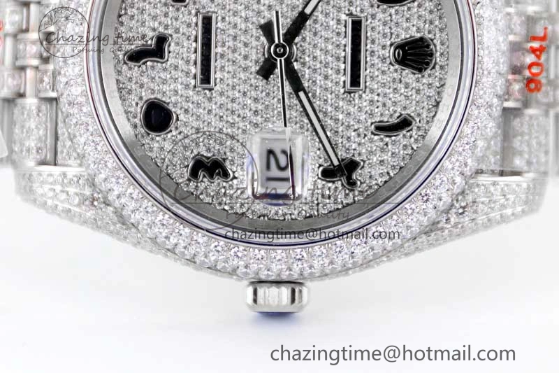 Datejust 41 SS Full Diamonds TWF 1:1 Best Edition Arabic Markers Dial on Jubilee Bracelet A ZeroBulk 2390