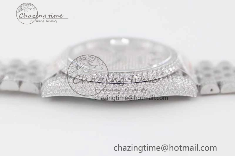 Datejust 41 SS Full Diamonds TWF 1:1 Best Edition Arabic Markers Dial on Jubilee Bracelet A ZeroBulk 2390