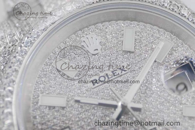 Datejust 41 SS Full Diamonds TWF 1:1 Best Edition Diamonds Stick Markers Dial on Bracelet A Reliable 2396
