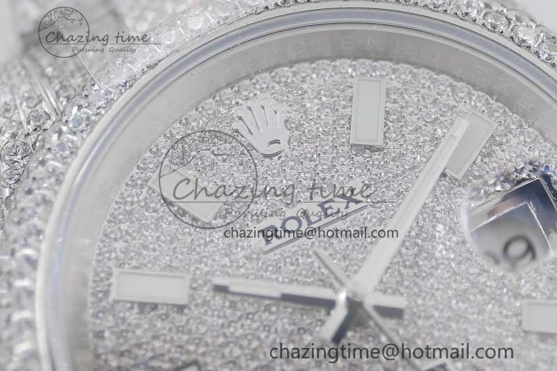 Datejust 41 SS Full Diamonds TWF 1:1 Best Edition Diamonds Stick Markers Dial on Bracelet A Reliable 2396