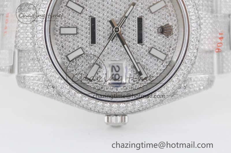 Datejust 41 SS Full Diamonds TWF 1:1 Best Edition Diamonds Stick Markers Dial on Bracelet A Reliable 2396