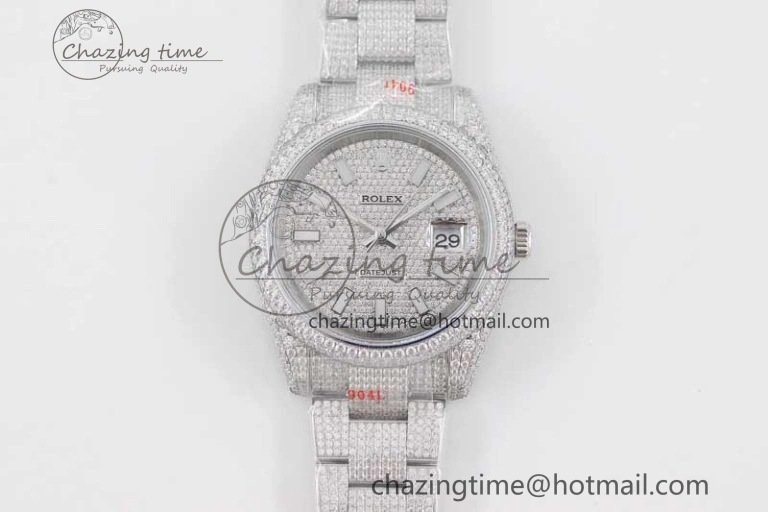 Datejust 41 SS Full Diamonds TWF 1:1 Best Edition Diamonds Stick Markers Dial on Bracelet A Reliable 2396