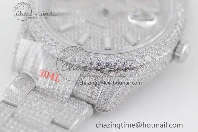 Datejust 41 SS Full Diamonds TWF 1:1 Best Edition Diamonds Stick Markers Dial on Bracelet A Reliable 2396
