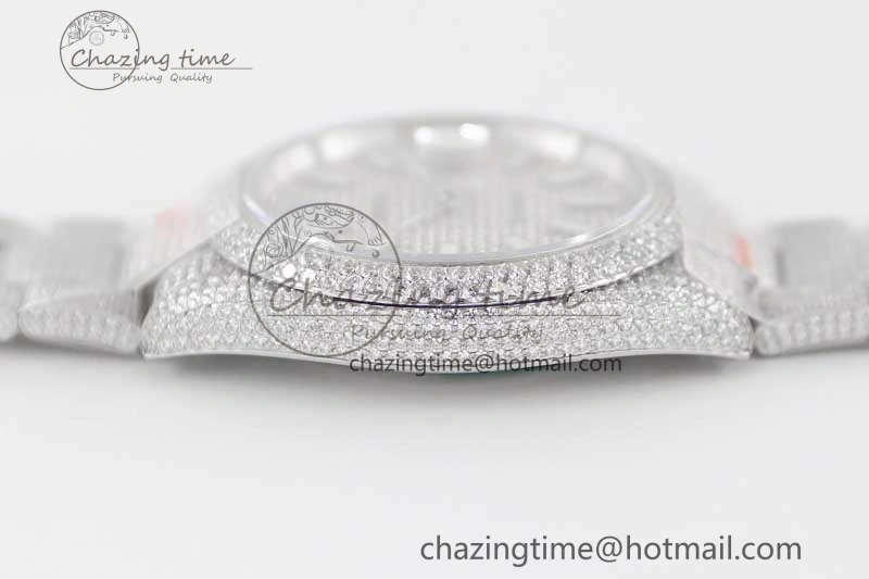 Datejust 41 SS Full Diamonds TWF 1:1 Best Edition Diamonds Stick Markers Dial on Bracelet A Reliable 2396