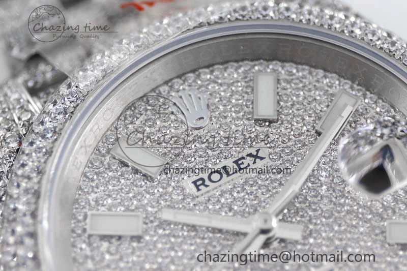 Datejust 41 SS Full Diamonds TWF 1:1 Best Edition Diamonds Stick Markers Dial on Jubilee Bracelet A HighPerformance 2392
