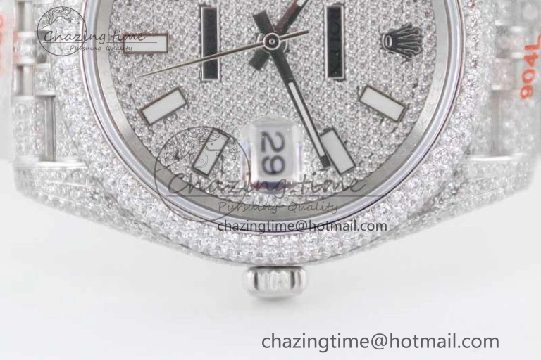 Datejust 41 SS Full Diamonds TWF 1:1 Best Edition Diamonds Stick Markers Dial on Jubilee Bracelet A HighPerformance 2392