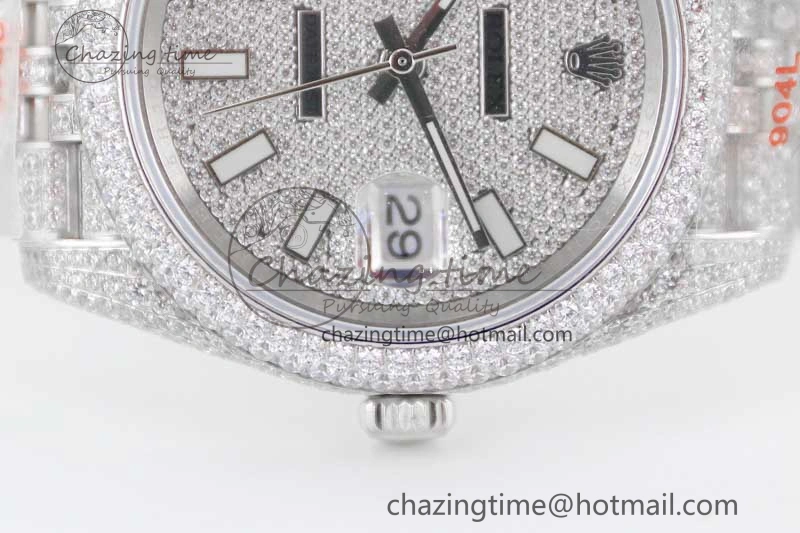 Datejust 41 SS Full Diamonds TWF 1:1 Best Edition Diamonds Stick Markers Dial on Jubilee Bracelet A HighPerformance 2392