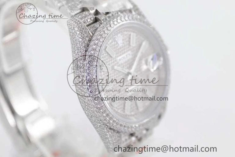 Datejust 41 SS Full Diamonds TWF 1:1 Best Edition Diamonds Stick Markers Dial on Jubilee Bracelet A HighPerformance 2392