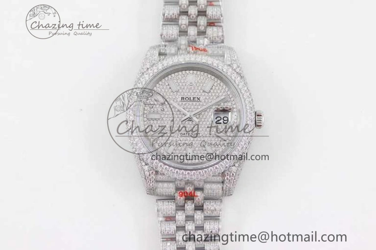 Datejust 41 SS Full Diamonds TWF 1:1 Best Edition Diamonds Stick Markers Dial on Jubilee Bracelet A HighPerformance 2392