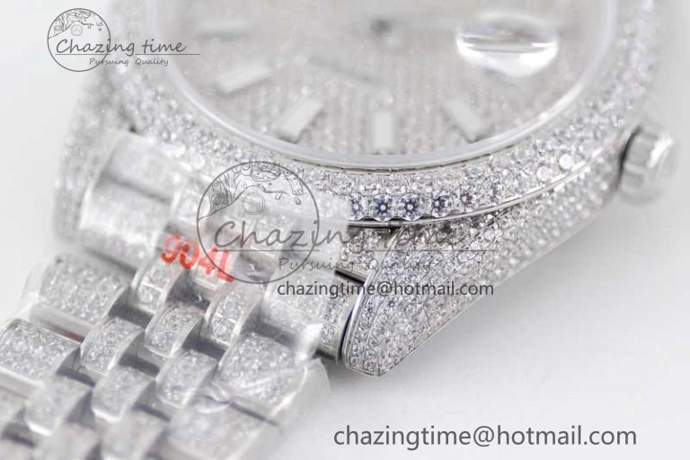 Datejust 41 SS Full Diamonds TWF 1:1 Best Edition Diamonds Stick Markers Dial on Jubilee Bracelet A HighPerformance 2392