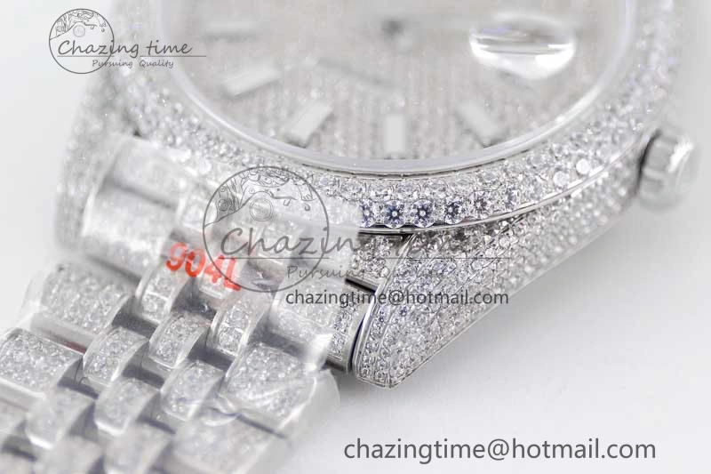 Datejust 41 SS Full Diamonds TWF 1:1 Best Edition Diamonds Stick Markers Dial on Jubilee Bracelet A HighPerformance 2392