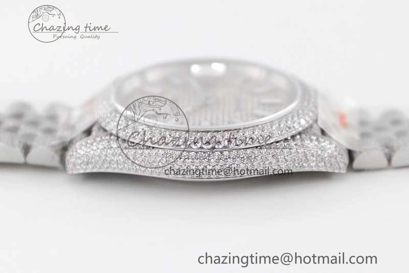 Datejust 41 SS Full Diamonds TWF 1:1 Best Edition Diamonds Stick Markers Dial on Jubilee Bracelet A HighPerformance 2392