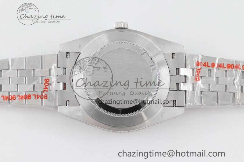 Contemporary Datejust 41 SS Full Diamonds TWF 1:1 Best Edition Gray Roman Markers Dial on Jubilee Bracelet A 2389