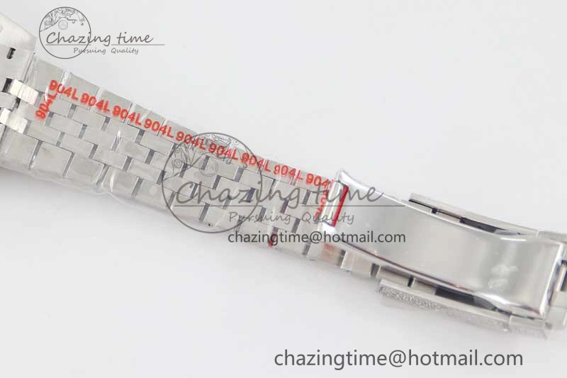 Contemporary Datejust 41 SS Full Diamonds TWF 1:1 Best Edition Gray Roman Markers Dial on Jubilee Bracelet A 2389