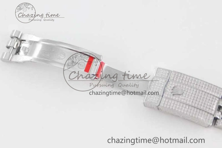 Contemporary Datejust 41 SS Full Diamonds TWF 1:1 Best Edition Gray Roman Markers Dial on Jubilee Bracelet A 2389