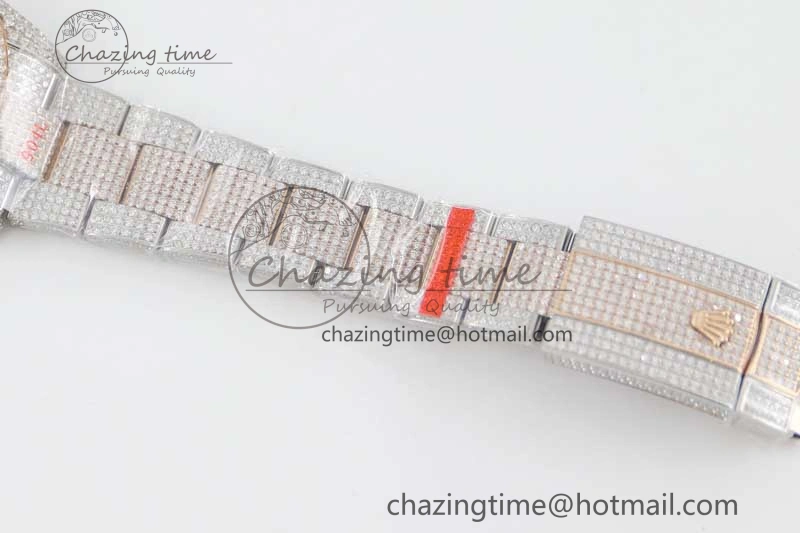 Datejust 41 SS RG Full Diamonds TWF 1:1 Best Edition Arabic Markers Dial on Bracelet A SportInspired 2401